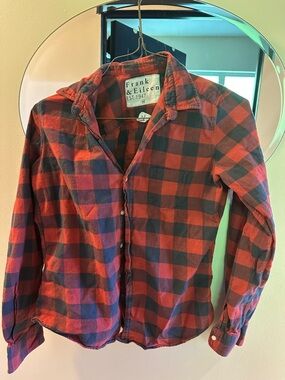 Frank & Eileen Red Black Plaid Button Down Shirt Size M Flannel Cotton